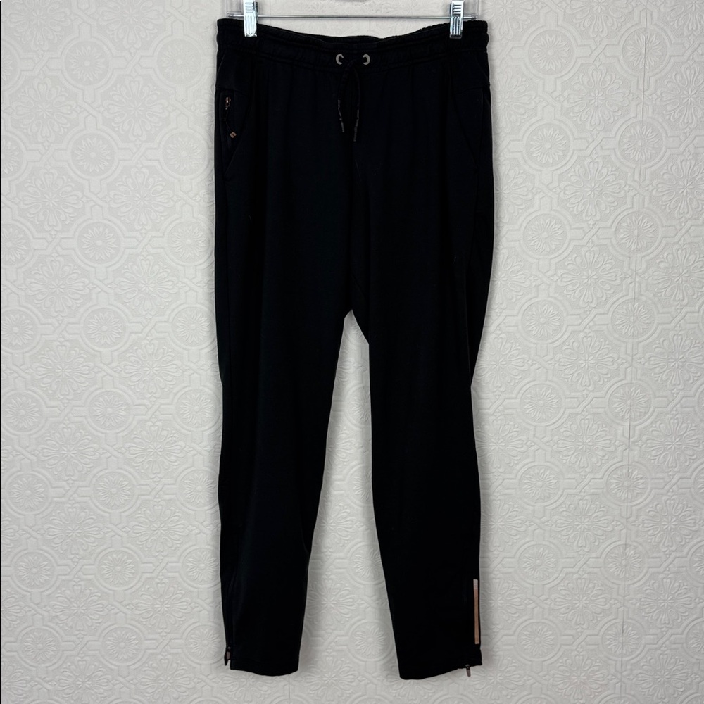 REI Co Op‎ Active Pursuit Pants Joggers Black Ankle Zip Tie Waist Pull On Medium